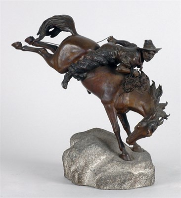 Lot 2442 - Patinated-Bronze Equestrian Figure After a...