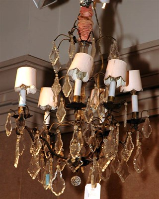 Lot 3520 - Louis XV Style Gilt-Metal and Glass Six-Light...