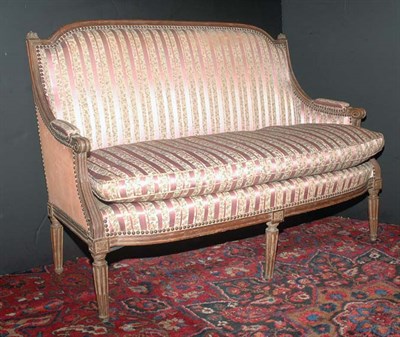 Lot 382 - Louis XVI Style Upholstered Walnut Settee...