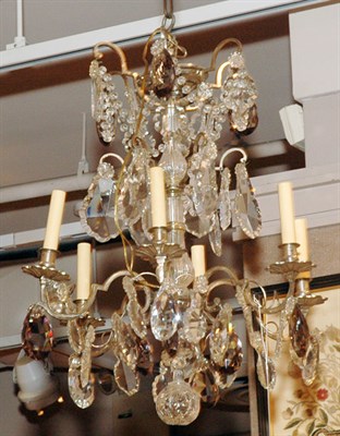 Lot 3508 - Georgian Style Gilt-Metal and Glass Six Light...
