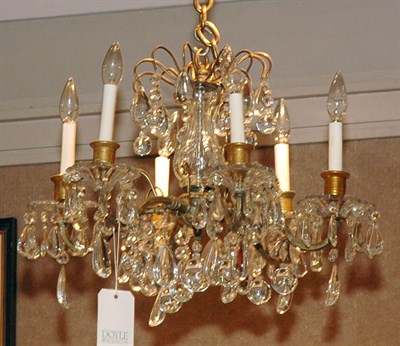 Lot 3509 - Louis XV Style Gilt-Metal and Glass Six-Light...