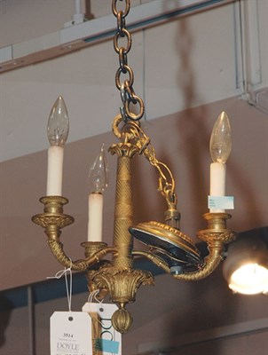 Lot 3514 - Gitl-Metal Three-Light Chandelier
