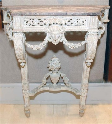 Lot 2552 - Louis XVI Style Bleached Wood and Cream...