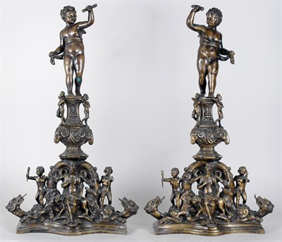 Lot 2114 - Pair of Renaissance Revival Figural Bronze...