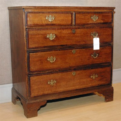 Lot 416 - Georgian Style Stained Oak Chest of Drawers...