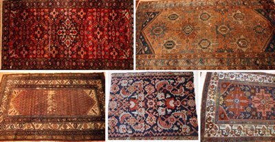 Lot 645 - Five Hamadan Rugs Northwest Persia...
