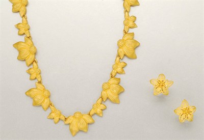 Lot 1050 - Gold Necklace and Pair of Earrings