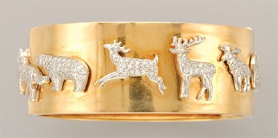 Lot 1314 - Gold, Platinum and Diamond Bangle
