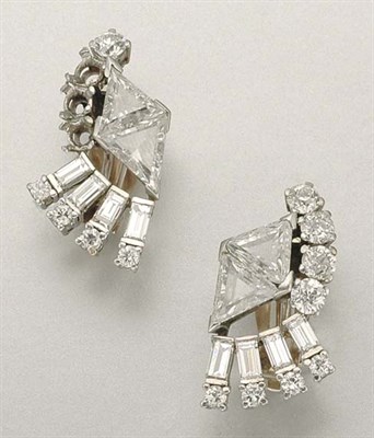 Lot 1040 - Pair of Diamond Earclips