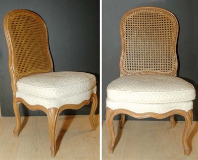 Lot 4188 - Pair of Louis XV Beechwood and Caned Side...