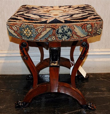 Lot 195 - Empire Mahogany and Ebonized Stool The...