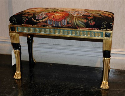 Lot 273 - Empire Style Painted and Parcel Gilt Stool The...