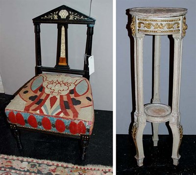 Lot 258 - Egyptian Revival Bone Inlaid and Ebony Side...