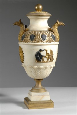 Lot 200 - Continental Gilt-Bronze Mounted White Marble...