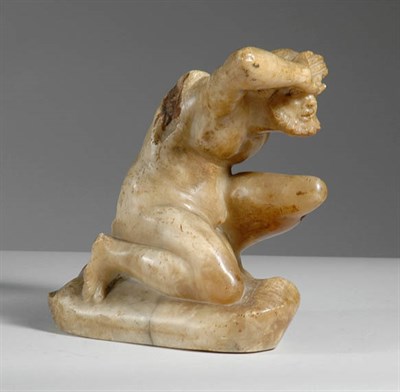 Lot 170 - German Alabaster Figure of a Crouching Slave...