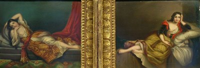 Lot 93 - Spanish School 19th Century MAJAS RECLINING:...