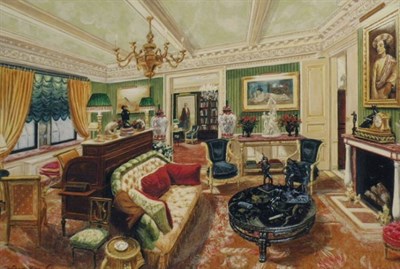 Lot 158 - Juliana Merz 20th Century INTERIOR Signed...