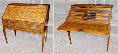 Lot 576 - Provincial Louis XV/Louis XVI Marquetry Inlaid...
