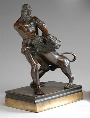 Lot 262 - Bronze Group of Hercules and the Nemean Lion...
