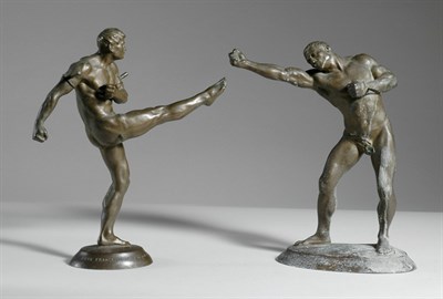 Lot 229 - Two Bronze Figures of Boxers Paul Richer, 19th...