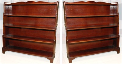 Lot 174 - Pair of Georgian Style Mahogany Open Bookcases...