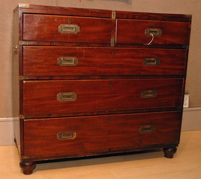 Lot 465 - Georgian Style Brass Mounted Mahogany Campaign...