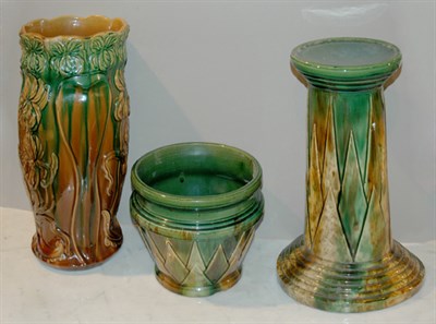 Lot 459 - Majolica Jardiniere on Stand; Together with a...