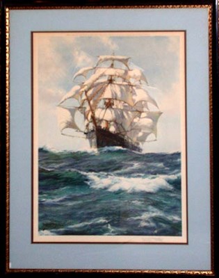 Lot 101 - Montague Dawson [AT FULL SAIL] Color offset...