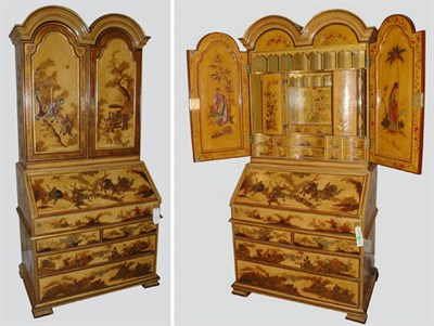 Lot 3538 - William and Mary Style Bureau Bookcase Height...