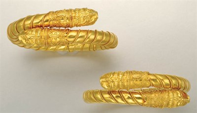 Lot 1024 - Pair of High Karat Gold Bangles
