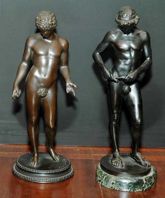Lot 397 - Two Bronze Classical Figures One signed...