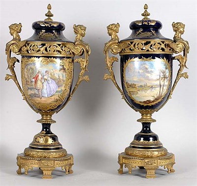 Lot 2529 - Pair of Gilt-Bronze Mounted Sevres Style...