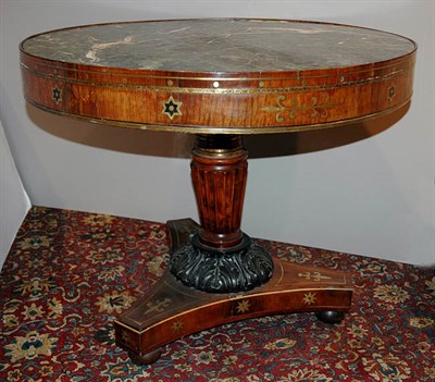Lot 2496 - William IV Brass Inlaid Rosewood Center Table...