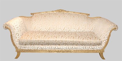 Lot 159 - Neoclassical Style Gilt-Wood Sofa Length 7...