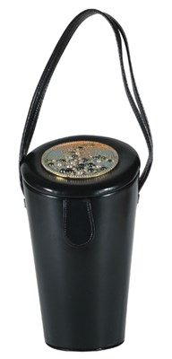 Lot 303 - Berger Navy Leather Cylindrical Handbag...