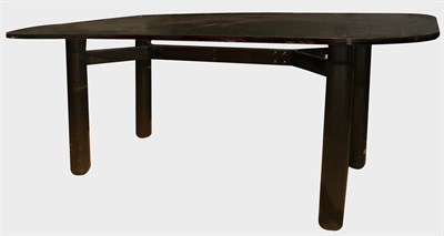 Lot 182 - Glass Top Leather Clad Metal Dining Table...