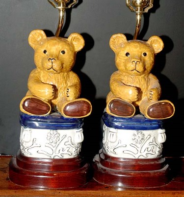 Lot 309 - Pair of English Glazed Pottery Teddy Bears...