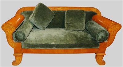 Lot 226 - Biedermeier Inlaid Fruitwood Sofa Length 6...