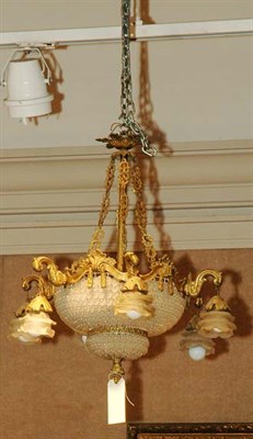 Lot 411 - Rococo Style Gilt-Metal and Frosted Glass...