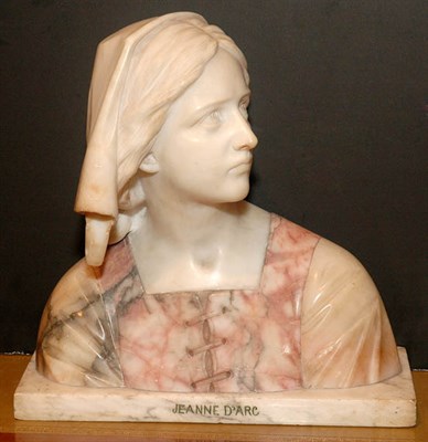 Lot 445 - Alabaster Bust Titled Jeanne D Arc