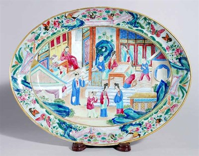 Lot 2252 - Canton Famille Rose Porcelain Oval Platter for...