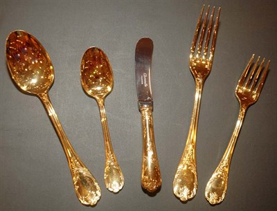 Lot 350 - Christofle Gilt Flatware Service In original...