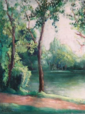 Lot 64 - Andre Vignoles French, b.1920 L'ETANG A VILLE...