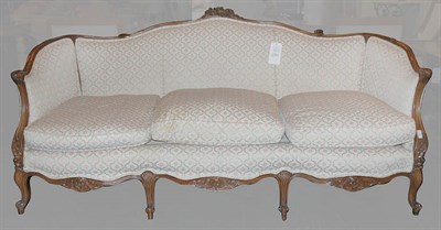 Lot 153 - Louis XV Style Upholstered Walnut Sofa Length...