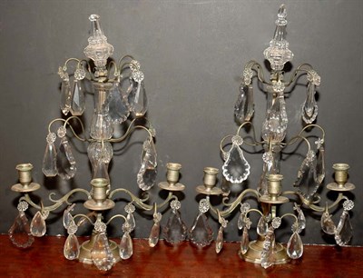 Lot 280 - Pair of Louis XV Style Gilt-Metal and Glass...