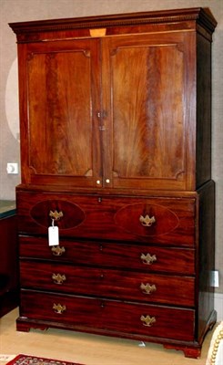 Lot 458 - Georgian Style Mahogany Linen Press with...