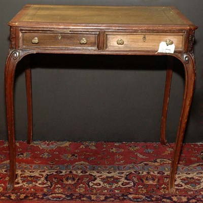 Lot 131 - English Leather Top Mahogany Writing Table In...
