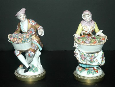 Lot 246 - Pair of Chelsea Style Porcelain Figures Height...