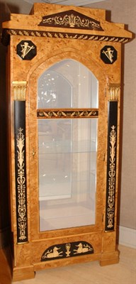 Lot 182 - Biedermeier Style Birch and Ebonized Inlaid...