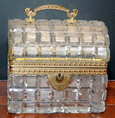 Lot 253 - French Gilt-Metal Mounted Cut Glass Dresser Box